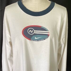 Nike Men's Vintage Long Sleeve Oversized Tee with Logo Size L